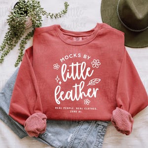 Comfort Colors 1566 Crimson Sweatshirt Mockup, Boho Crewneck Flatlay (Digital Download)