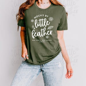 Bella Canvas 3001 Military Green Mockup, Trendy Tshirt Mock-up, Cute Simple Real Model, Summer Fall Aesthetic POD Tee, Fitted BC3001 T-shirt