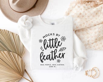 Gildan 18000 White Crewneck Sweatshirt Mockup | Simple Boho Aesthetic Folded Flat Lay