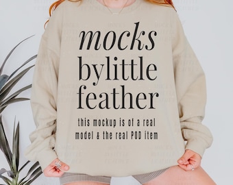 Gildan 18000 Mockup Sand, Gildan Sand Mockup, 18000 Sand Mockup, Sand Gildan Mockup 18000, Sand Crewneck Mockup, Sand Sweatshirt Mock