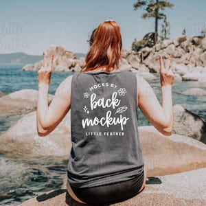 Comfort Colors 9360 Mockup Pepper, Beach Tshirt Mockup, Trendy Outdoor Model Mockup, Aesthetic Shirt Mockup, Tank Top Mockup, Pepper Mockup