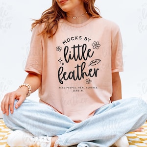 Bella Canvas 3001 モックアップ (カラー: ヘザーピーチ) | BC3001 Tシャツ モックアップ | 実在モデル、AI不要