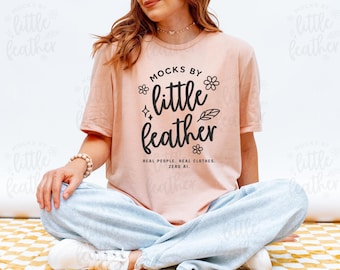 Bella Canvas 3001 Mockup (Color: Heather Peach) | BC3001 T-Shirt Mockup | Real Model, No Ai