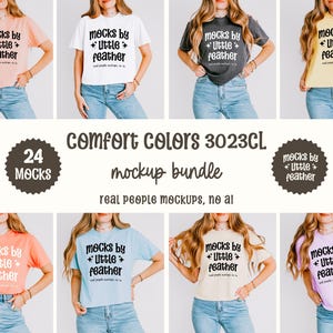 Comfort Colors 3023CL Shirt Mockup Bundle / C3023CL Boxy Tee Mock Up / CC Crop T-Shirt Mock-Up / Modello umano reale / Semplice estetica alla moda