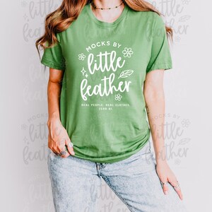 Bella Canvas 3001 Leaf Mockup, Trendy Tshirt Mock-up, Cute Simple Real Model, Summer Fall Aesthetic POD Tee, Casual Fitted BC3001 T-shirt