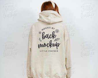 Gildan 18500 Sand Hoodie Mockup with Model (Digital Download)