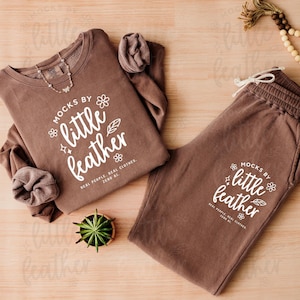 Espresso Comfort Colors 1469 + 1466 Top Bottom Set Mockup | Brown C1469 Sweatpants Mock-Up | CC Pants Mock | Crewneck and Sweats Pair Mock