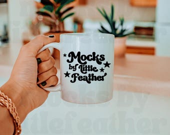 Mockup koffiemok 11 oz, boho-retrostijl (digitale download)