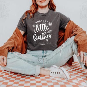 Comfort Colors 1717 t-shirt mockup by mocksbylittlefeather. A Print on Demand Mockup Shop that provides high quality png mockups for POD sellers. Little feather mocks uses only real models, real products, no Ai ever.