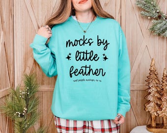 Chalky Mint Comfort Colors 1566 Sweatshirt Mockup | C1566 Christmas Sweater Mock Up | Real Model Mock-Up | Trendy Oversized Holiday Crewneck