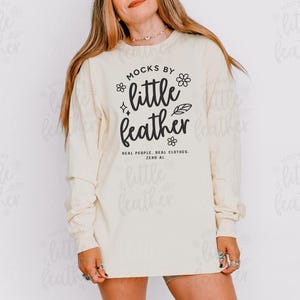 Comfort Colors 6014 Ivory Long Sleeve Shirt Mockup | C6014 T-Shirt Mock | Real Model Mock-Up | Simple Trendy Oversized Tee Aesthetic