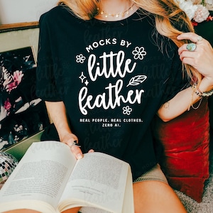 Bella Canvas 3001 Black Mockup, Trendy T-shirt Mock-up, Cute Real Model Mock, Aesthetic Fitted BC3001 Shirt, Cozy Lifestyle Mock for POD