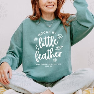 Light Green Comfort Colors 1566 Crewneck Sweatshirt Mockup (Digital Download)