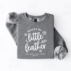 Gildan 18000 Graphite Heather Crewneck Sweatshirt Mockup | Simple Minimal Folded Flat Lay