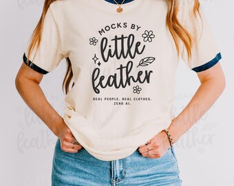 Next Level 3604 Natural/Midnight Blue Mockup, Natural Tshirt Mockup, Cute 3604 Mockup Natural and Midnight Blue, 3604 Shirt Model Mockup