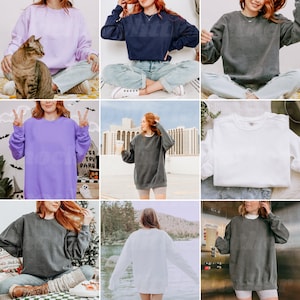 Comfort Colors 1566 Mockup-paket | C1566 Livstidsåtkomst | CC-tröja Mockup | Rundkragetröja Mockup | Trendig, mysig och enkel estetik bild 10
