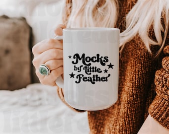 15oz White Coffee Mug Mockup, Boho Retro Lifestyle (Digital Download)