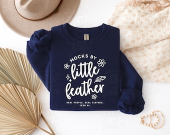 Gildan 18000 Navy Crewneck Sweatshirt Mockup | Simple Boho Aesthetic Folded Flat Lay