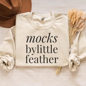Gildan 18000 Sand Crewneck Mockup, Boho Flatlay Sweater (Digital Download)