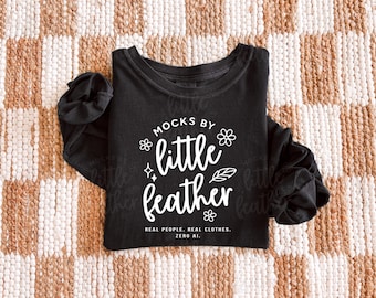 Comfort Colors 6014 Mockup (Color: Black) | Long Sleeve T-Shirt Folded Flat Lay | Real Model, No Ai