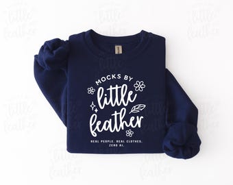 Gildan 18000 Navy Crewneck Sweatshirt Mockup | Simple Minimal Folded Flat Lay