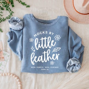 Comfort Colors 1466 Blue Jean Mockup, C1466 Mock-Up Blue Jean, Comfort Colors Sweatshirt Mock, Lightweight Crewneck Mockup, Cozy Aesthetic