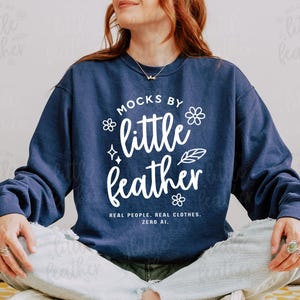 True Navy 1566 Mock Up - Comfort Colors 1566 Mockup Blue - C1566 Boho Crewneck Sweatshirt Mocks - True Navy Mock-up - Unisex Sweater Mock