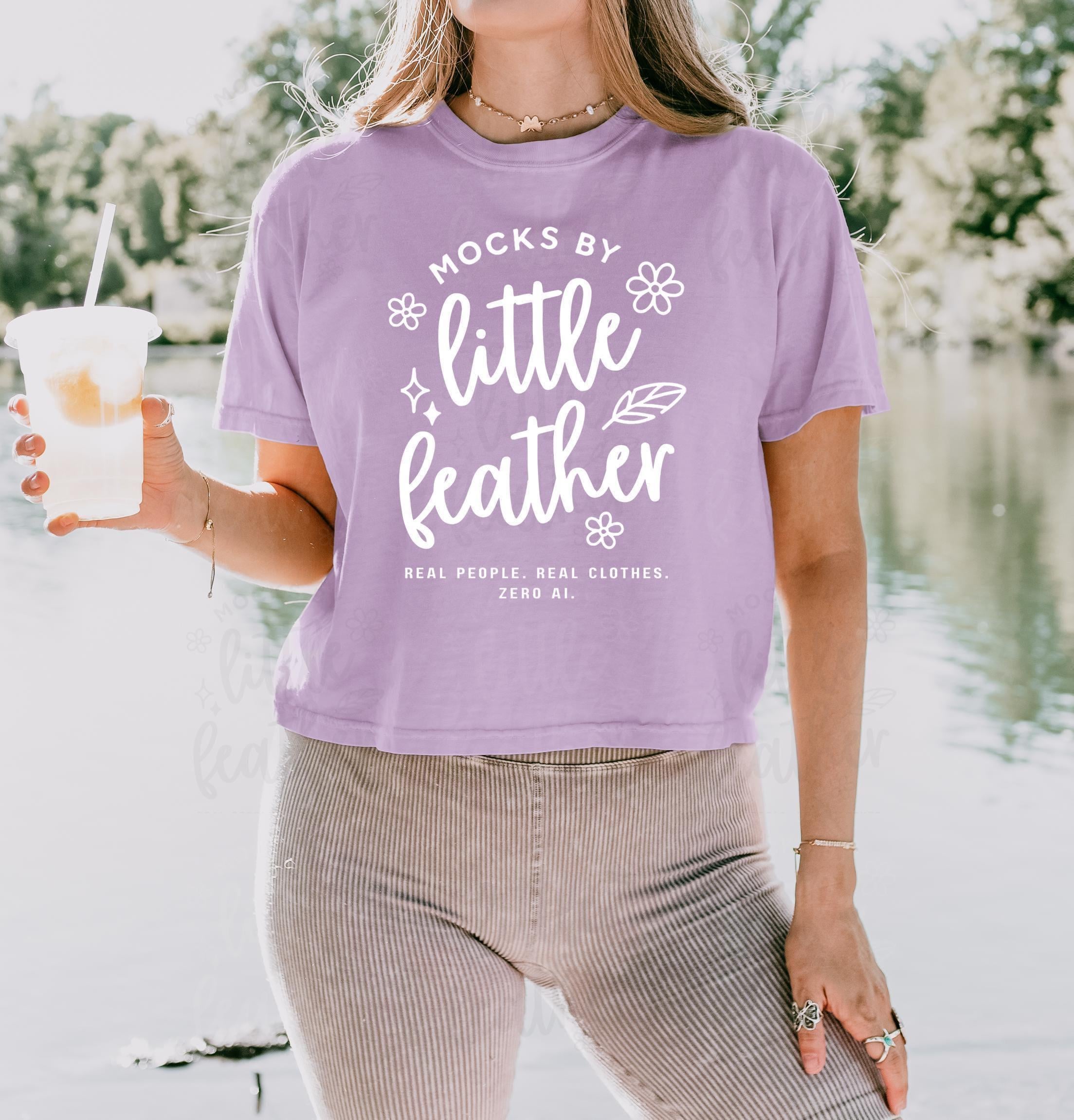 Comfort Colors 3023CL Orchid Mockup, Outdoor Lake Beach Real Model