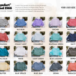 Comfort Colors 1566 Farbkarte, Print On Demand und Sublimations-Assets, Unisex-Sweatshirt-Farbkarte, Printify-Farbkarte Swiftpod