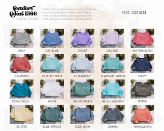 Comfort Colors 1566 Color Chart, Print On Demand and Sublimation Assets, Unisex Sweatshirt Color Chart, Printify Color Chart Swiftpod