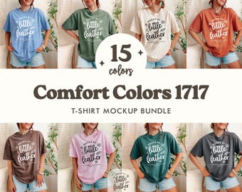Comfort Colors 1717 Mockup Bundle | 15 Popular C1717 T-Shirt Colors | Neutral Boho Aesthetic