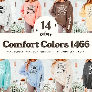 Comfort Colors 1466 Mockup Bundle, 1466 Sleeve Mockups, Comfort Colors Sweatshirt Mockup, Lightweight Crewneck Mockup, 1466 Size Chart