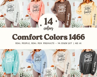 Comfort Colors 1466 Mockup Bundle, 1466 Sleeve Mockups, Comfort Colors Sweatshirt Mockup, Lightweight Crewneck Mockup, 1466 Size Chart