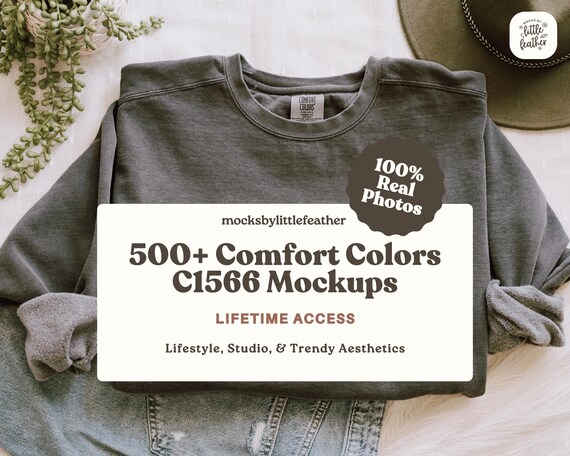 Comfort Colors 1566 Mockup Bundle | C1566 Lifetime Access | CC Sweatshirt Mock Up | Crewneck Sweater Mock Up | Trendy Cozy Simple Aesthetic