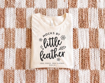 Bella Canvas 3001 Mockup (Color: Natural) | BC3001 Folded Flat Lay T-Shirt Mockup | Simple Neutral Boho