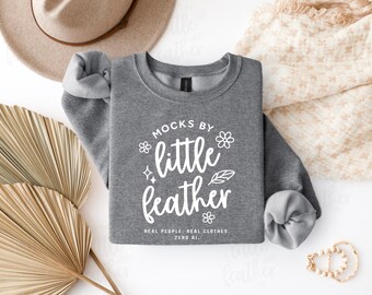 Gildan 18000 Graphite Heather Crewneck Sweatshirt Mockup | Simple Boho Aesthetic Folded Flat Lay