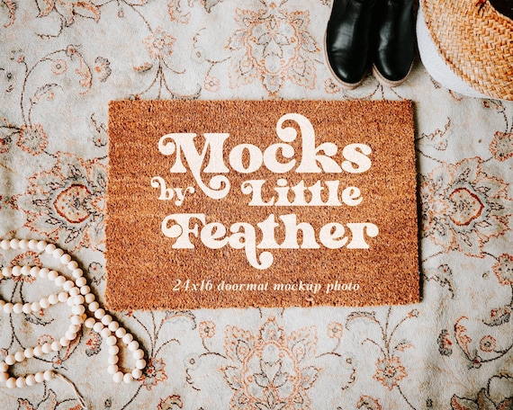 Coir Doormat Mockup, Custom Doormat Mockups, 24x16 Doormat Printify Mockup, Welcome Mat Mockup, Product Mockup