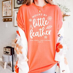 Melon Comfort Colors 1717 Mockup | C1717 Oversized T-Shirt Mock Up | Trendy CC Shirt Mock-Up | Real Human Model | Spring Cottage Aesthetic