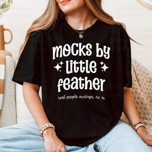 Black Gildan 64000 T-shirt Mockup | G64000 Shirt Mock Up | G640 Tshirt Mock-Up | Real Human Model | Trendy Cozy Boho Minimal Aesthetic