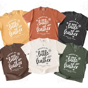 Maqueta de camiseta multicolor Comfort Colors 1717 / Colores de otoño: Mostaza, ñame, pimienta, espresso, marfil, musgo / Maqueta de producto real