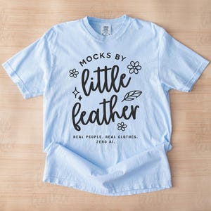 Hydrangea Comfort Colors 1717 T-shirt Mockup | Blue C1717 Flat Lay Tshirt Mock | Real CC 1717 Flatlay T Shirt Mock-Up | Trendy Aesthetic Tee