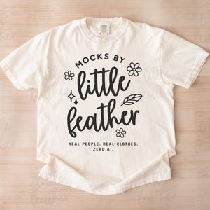 Comfort Colors 1717 t-shirt mockup by mocksbylittlefeather. A Print on Demand Mockup Shop that provides high quality png mockups for POD sellers. Little feather mocks uses only real models, real products, no Ai ever.