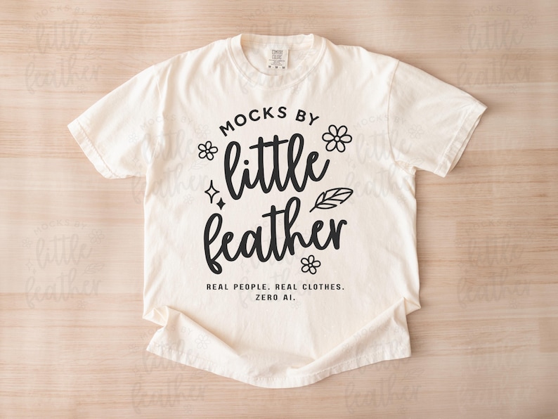 Comfort Colors 1717 t-shirt mockup by mocksbylittlefeather. A Print on Demand Mockup Shop that provides high quality png mockups for POD sellers. Little feather mocks uses only real models, real products, no Ai ever.