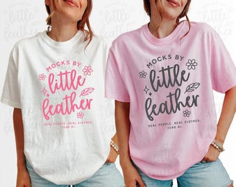 Comfort Colors 1717 Group Shirt Mockup | C1717 Blossom & White | Real Model, No Ai