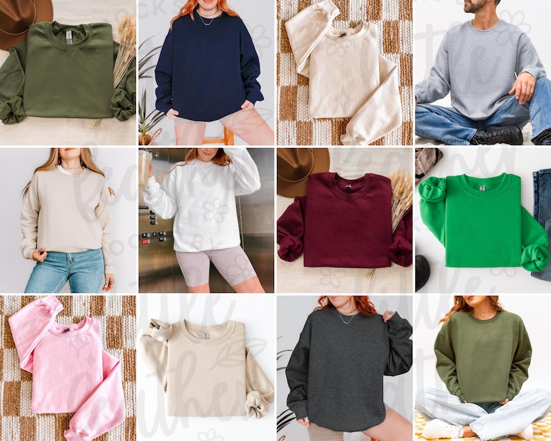 Gildan 18000 Mockup Bundle, Gildan Mockup, Gildan Crewneck Bundle, Sweatshirt Mockup, Gildan Model Mockup, Gildan Mega Bundle, Trendy Mockup image 4