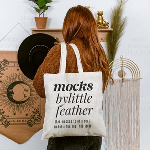 Liberty Bags OAD113 Tote Bag Mockup | Natural Cotton Canvas Tote Bag Mock-Up | Real Print on Demand Mock Up | Trendy Cute Aesthetic