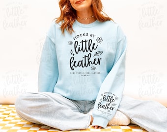 Light Blue Gildan 18000 Crewneck Sweatshirt Sleeve Mockup | G180 Sweater Mock-Up with Real Model & POD Product | Cozy Simple G18000 Mock Up