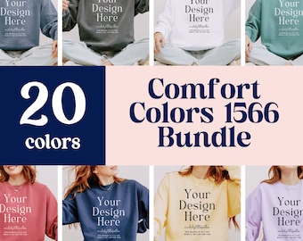 Lot de 1566 couleurs Comfort Colors, Lot de 1566 couleurs, Lot de 1566 couleurs, Mockup de 1566 couleurs de sweat-shirt, Mockup de 1566 piments, 1566 Mockups de couleurs confort