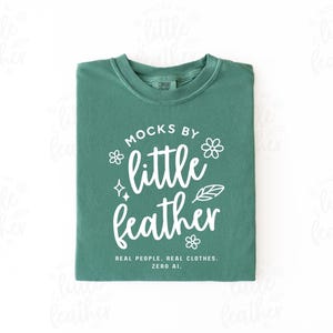 Camiseta Comfort Colors 1717 (cor: verde claro) | Camiseta simples C1717 dobrada e plana | Produto real, sem IA