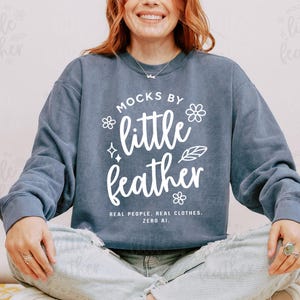 Denim 1566 Mock Up - Comfort Colors 1566 Mockup Denim - C1566 Boho Crewneck Sweatshirt Mocks - Denim Mock-up - Blue Unisex Sweater Mock